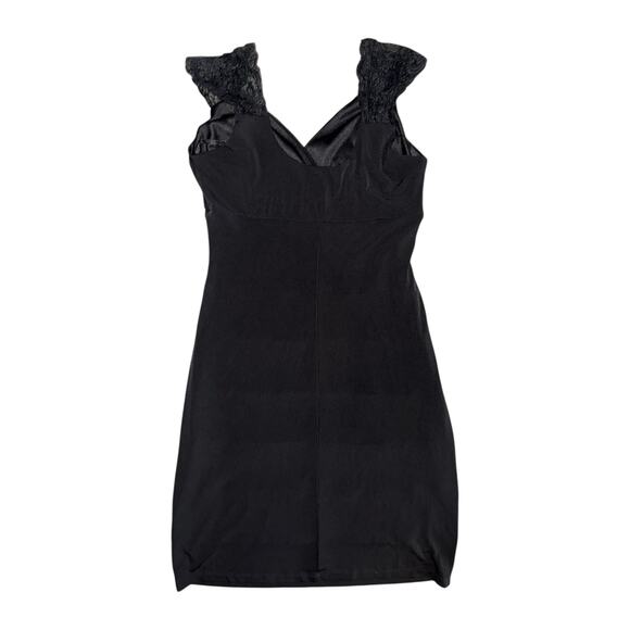 Enfocus Studio Womens Black Cocktail Dress Size 4 Lace Cap Sleeve Bodycon V-Neck - Picture 6 of 6